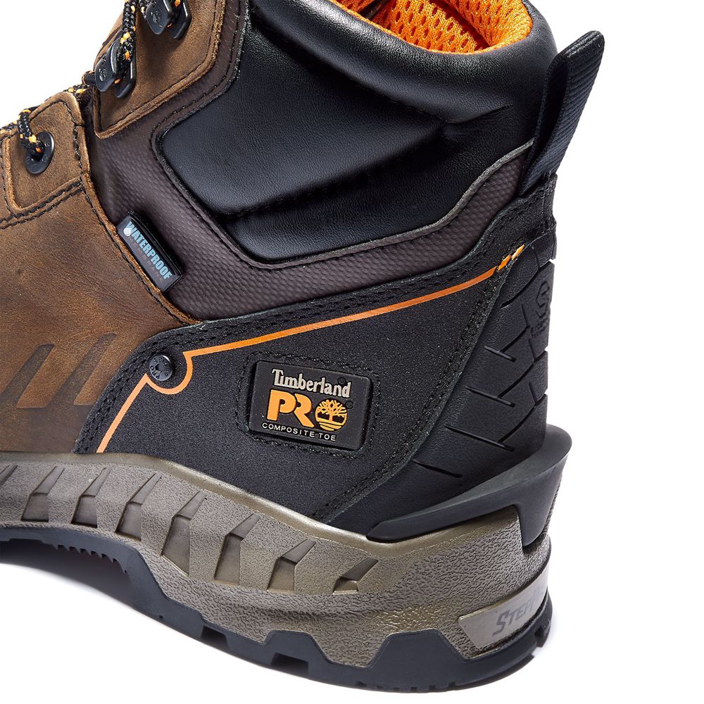 Timberland Μποτακια Εργασίας Ανδρικα Καφε/Μαυρα - Pro® Summit 6-Inch Composite-Toe - Greece 5029741-